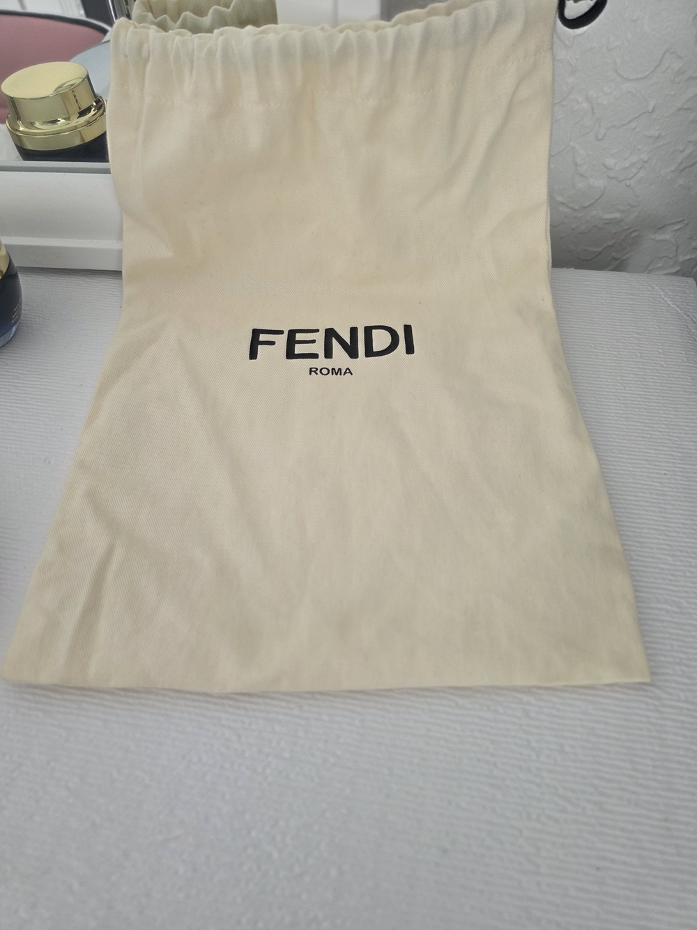 Fendi Roma Drawstring Dust Bag - Cream